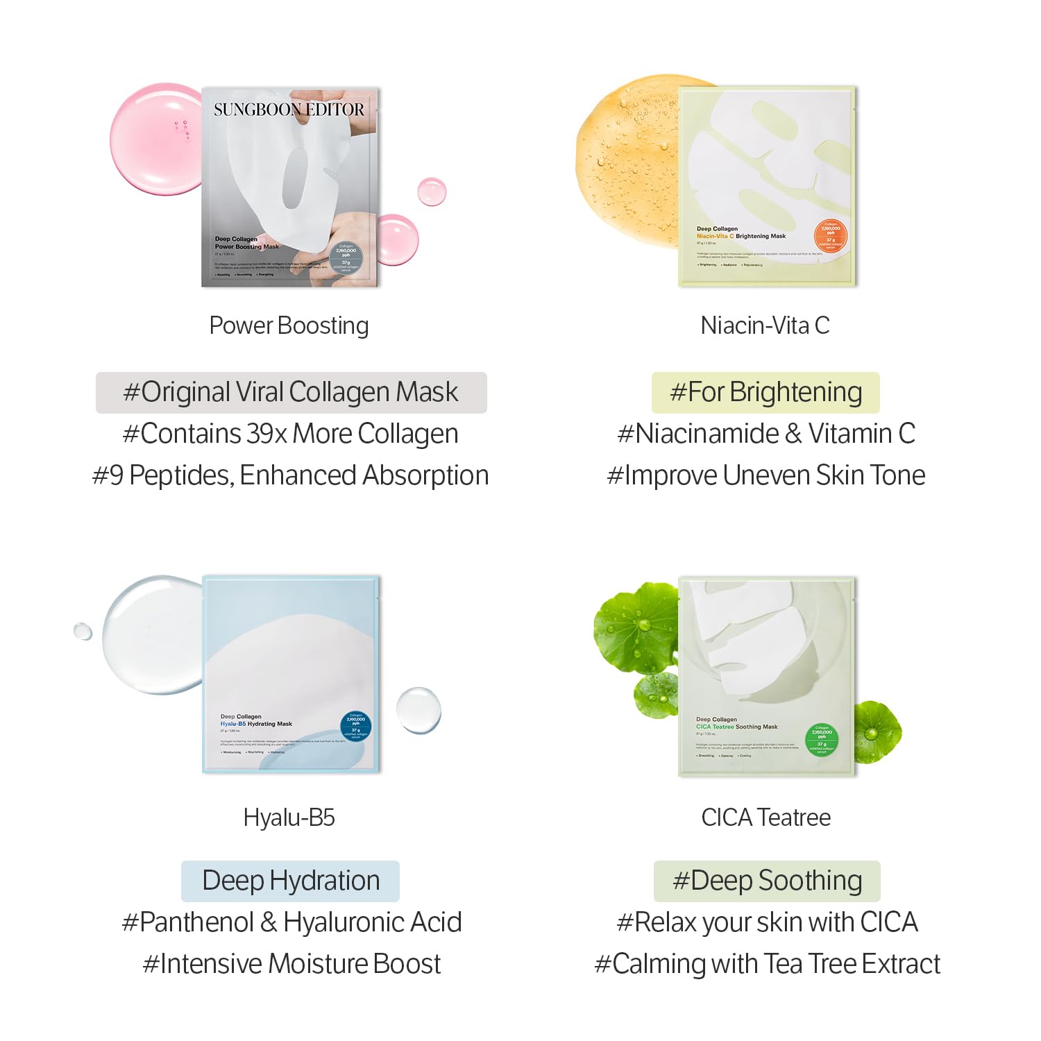 4-set of Deep Collagen Mask Set - 16ea