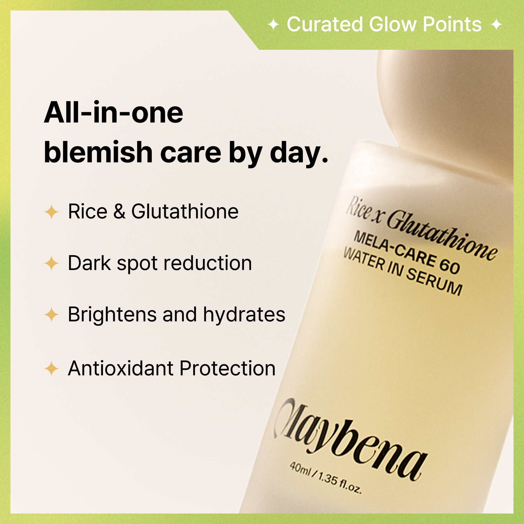 Rice x Glutathione mela-care 60 Water In Serum